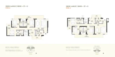 3 BHK Large — Type 2 floor plan