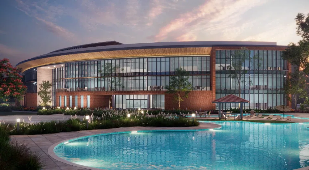 Sobha Aranya Club Antara clubhouse exterior render ,  Sector 80 Karma Lakelands Gurgaon