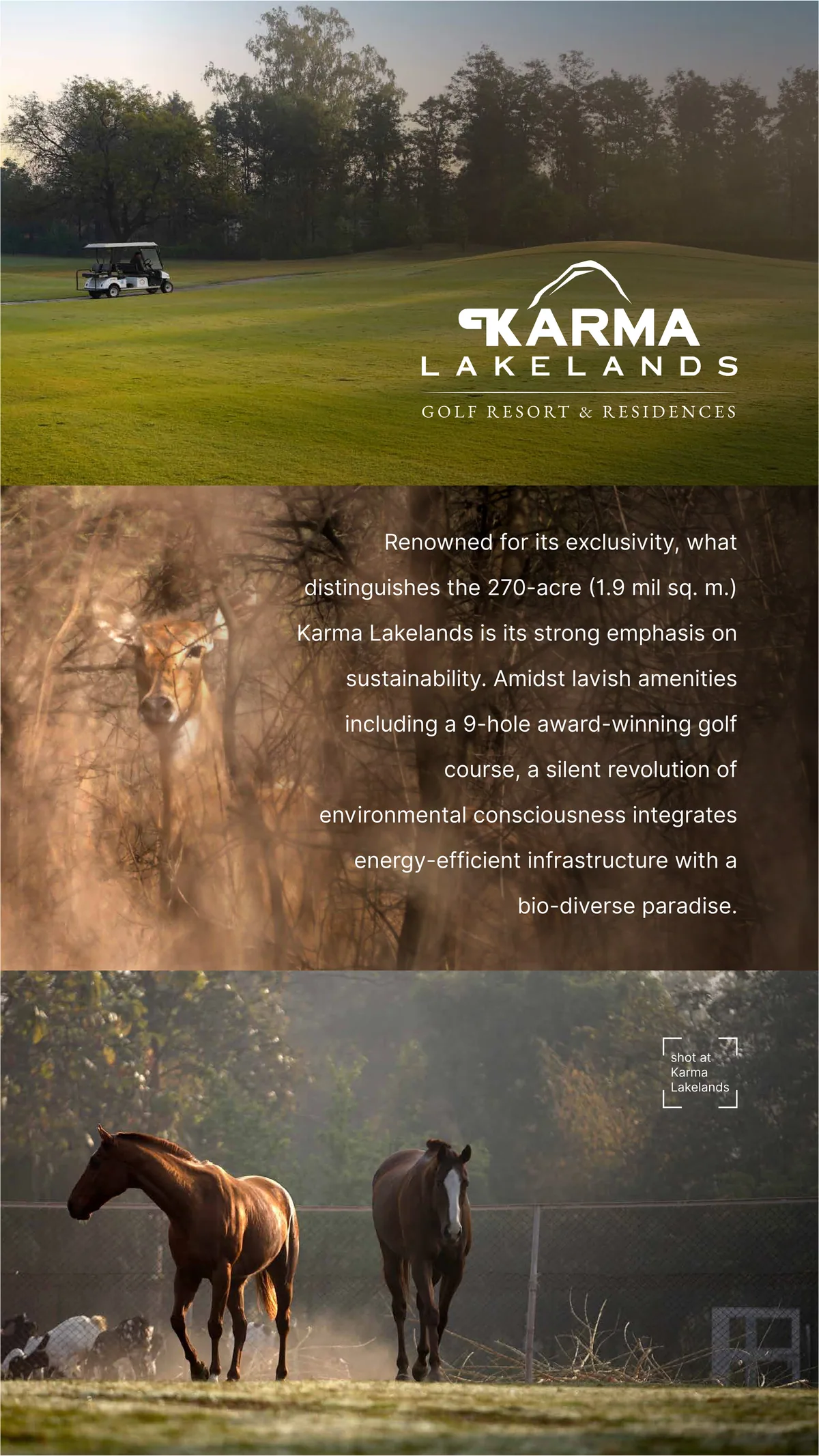 Karma Lakelands golf course wildlife ,  Sobha Aranya Sector 80 Gurgaon 270-acre estate